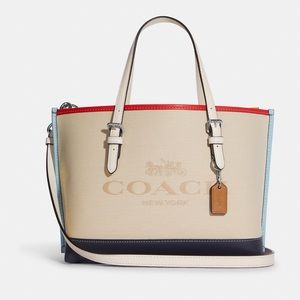 New💃Coach Mollie Tote 25 In Colorblock